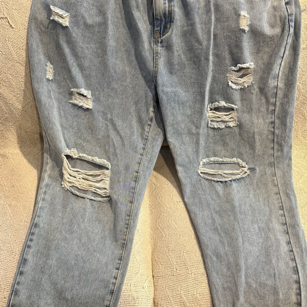 Distressed Light Blue Jeans